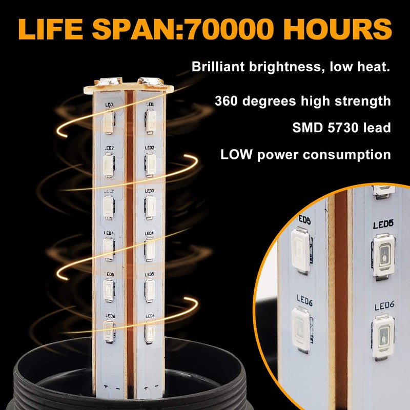 EASE2U E ضوء فلاش LED، 12V-24V تحذير طوارئ أضواء كاشفة مع مغناطيس وسلك مستقيم بطول 16.4 قدم لمركبات الرافعة الشوكية والشاحنات والجرارات وعربات الجولف وUTV والسيارات والحافلات (1 قطعة، كهرماني) - Image 2